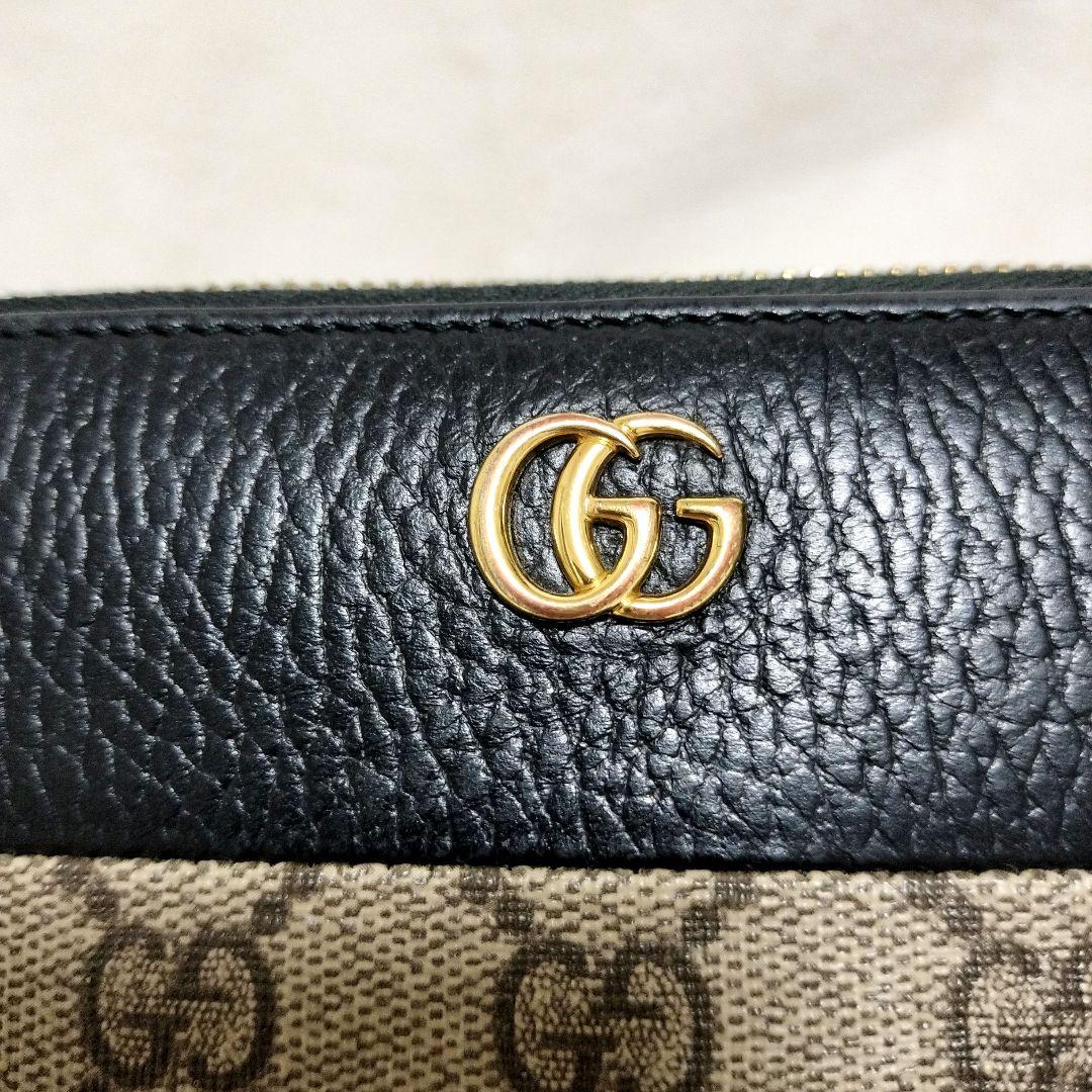 【美品】GUCCI　長財布　マーモント　ラウンドファスナー　GGスプリーム　箱付
