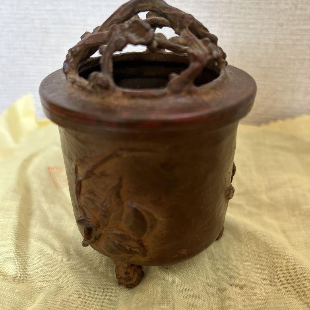 三好三治　香炉　蝋型鋳銅　茶道具　共箱共布略歴付き　未使用