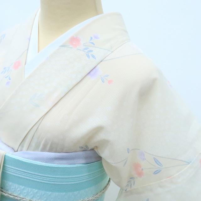 Y3242◇美品 洗える夏着物 絽 誂えポリエステル 手縫い仕立て