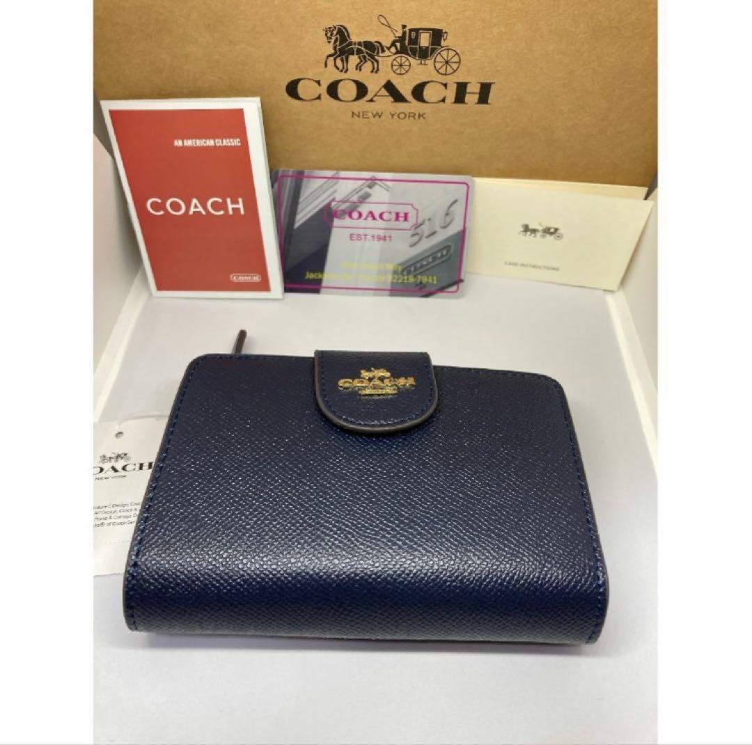 COACH コーチ C6390 二つ折り財布 クロスグレイン ミディアム