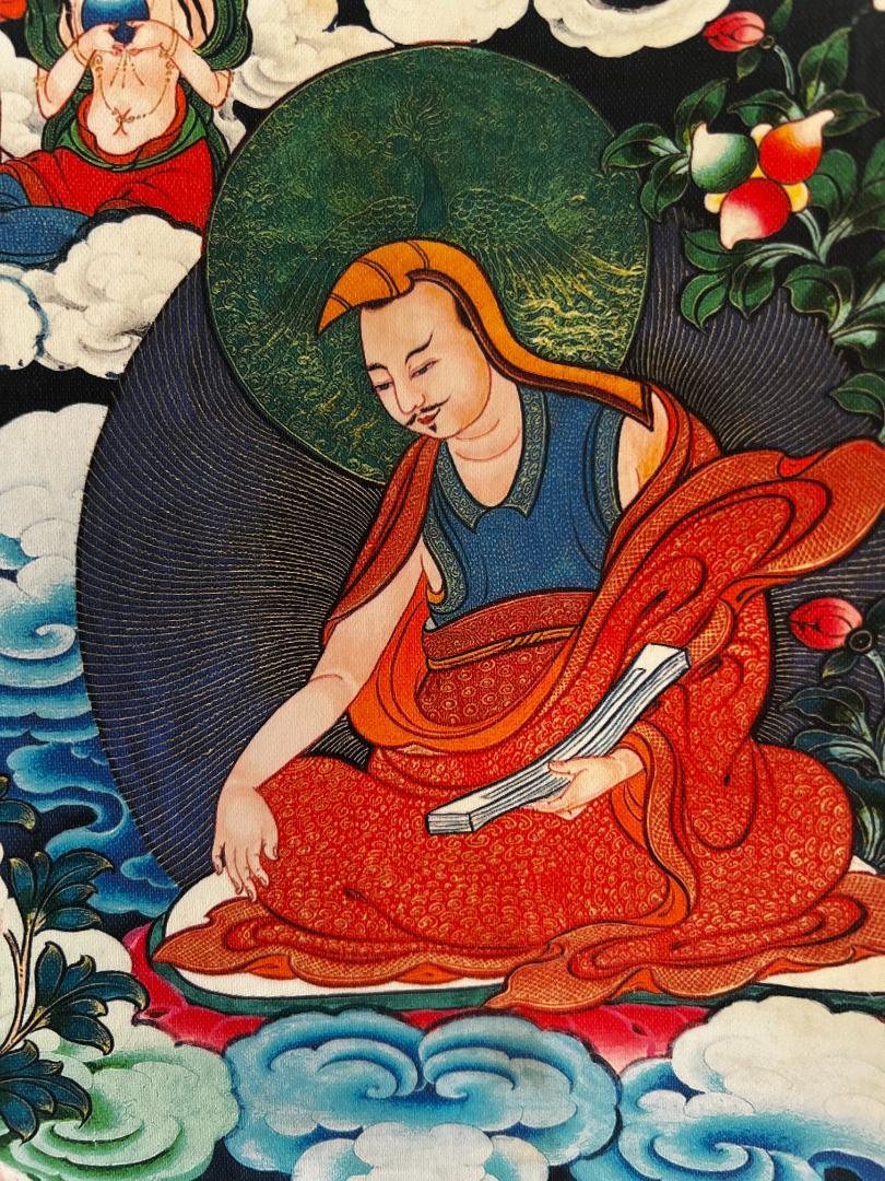 【海】タンカ　チベット仏教　絹本　仏画　仏教美術　複製品_04　横約8９cm
