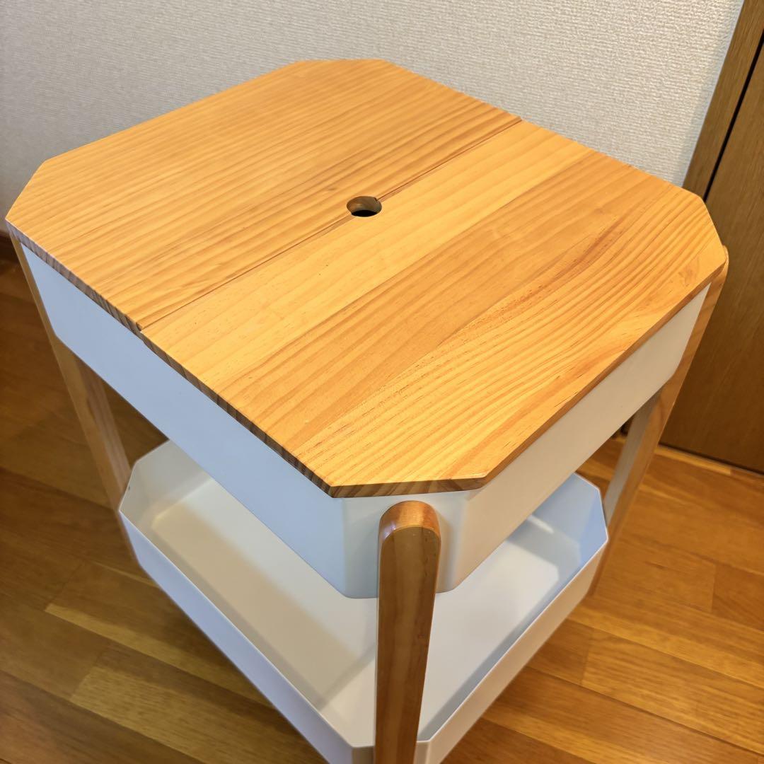 キャスター付き キッチンワゴン ホワイト