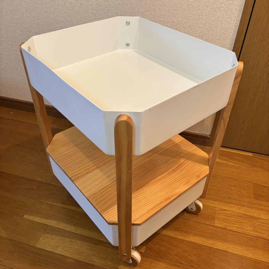 キャスター付き キッチンワゴン ホワイト