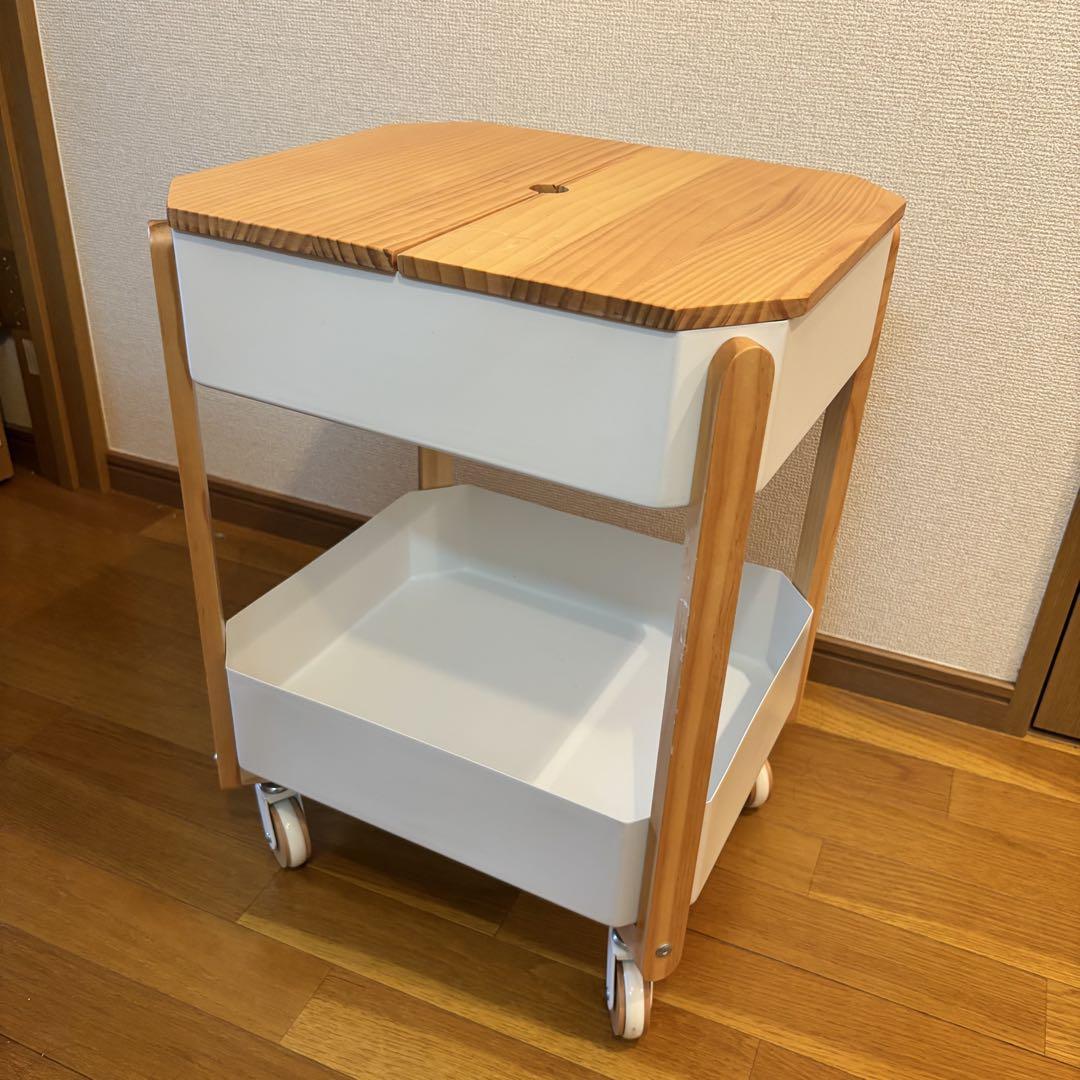 キャスター付き キッチンワゴン ホワイト