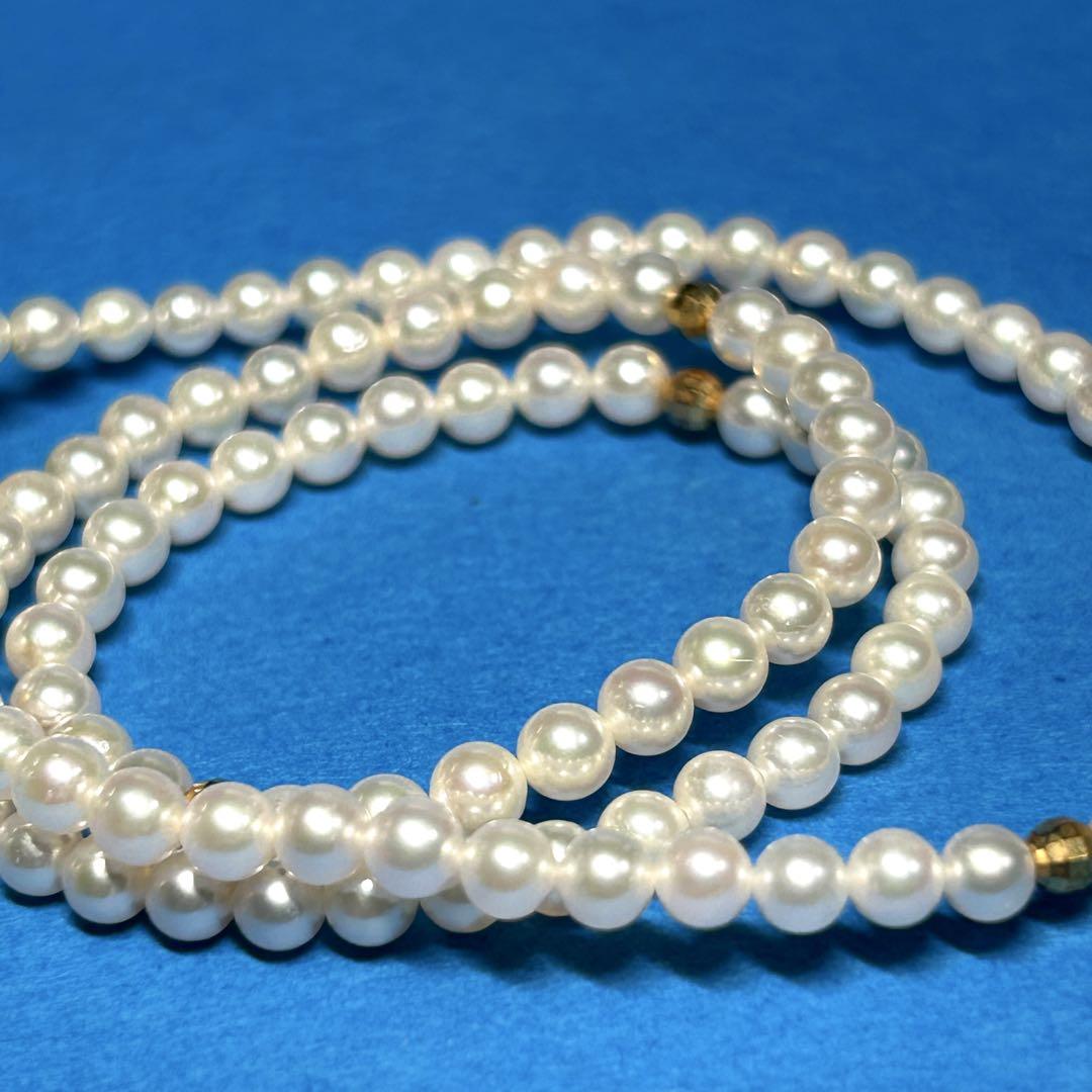 ベビーパール　ネックレス　本真珠　パール　１部K18 本真珠 ベビーパール ネックレス k18 ミラーボール 3.5mm〜4mm