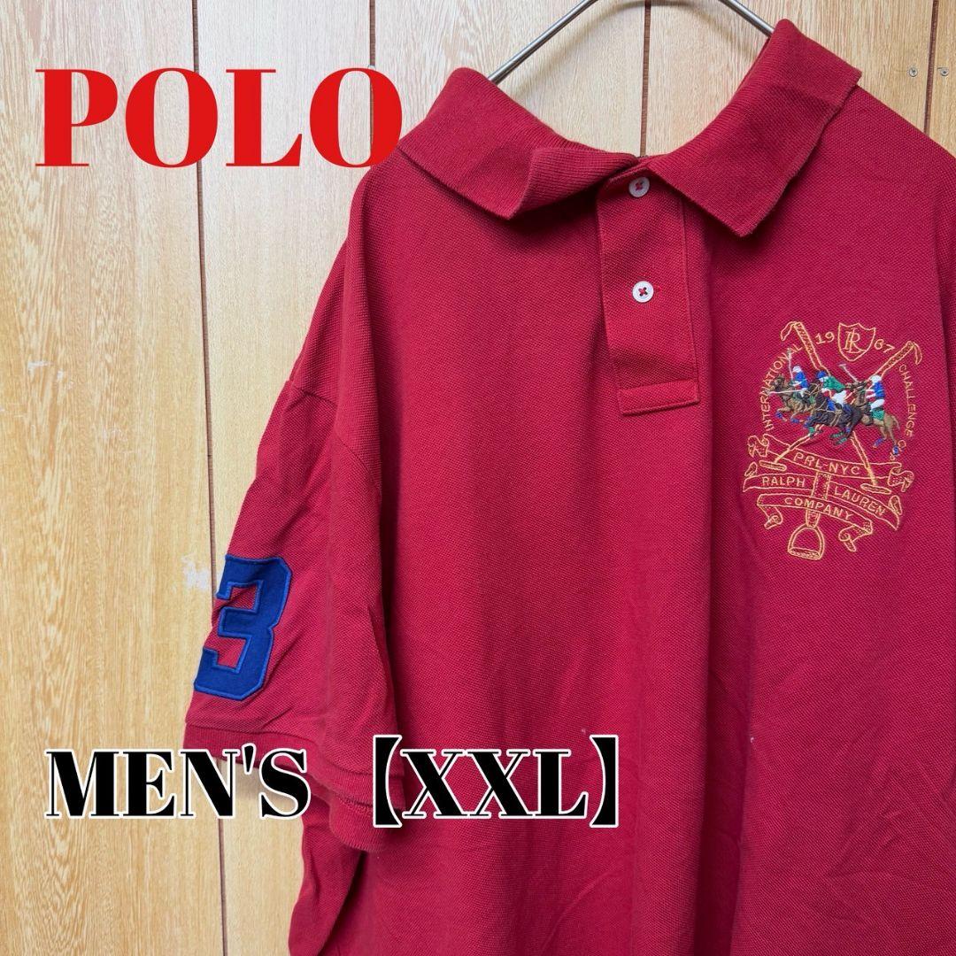 TS199　POLO RALPH LAUREN　半袖ポロシャツ【XXL】レッド