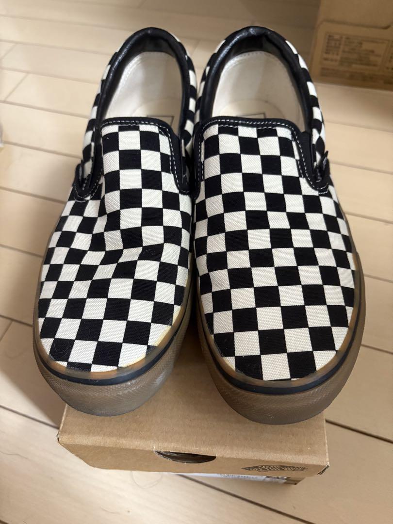 美品 VANS バンズ スリッポン チェッカー柄 ガムソール 27.5cm
