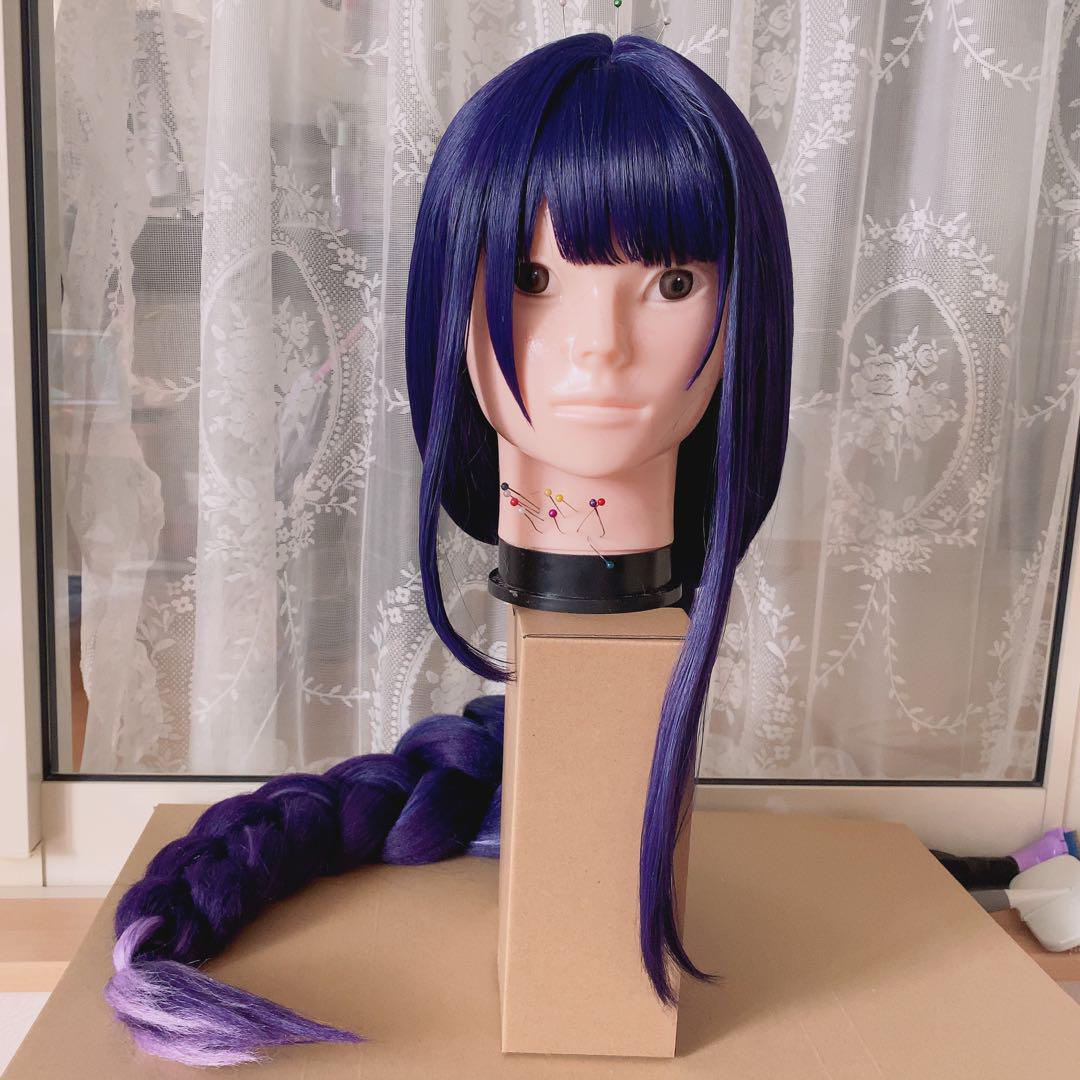 原神 完成ウィッグ コスプレ 雷電将軍 - メルカリ
