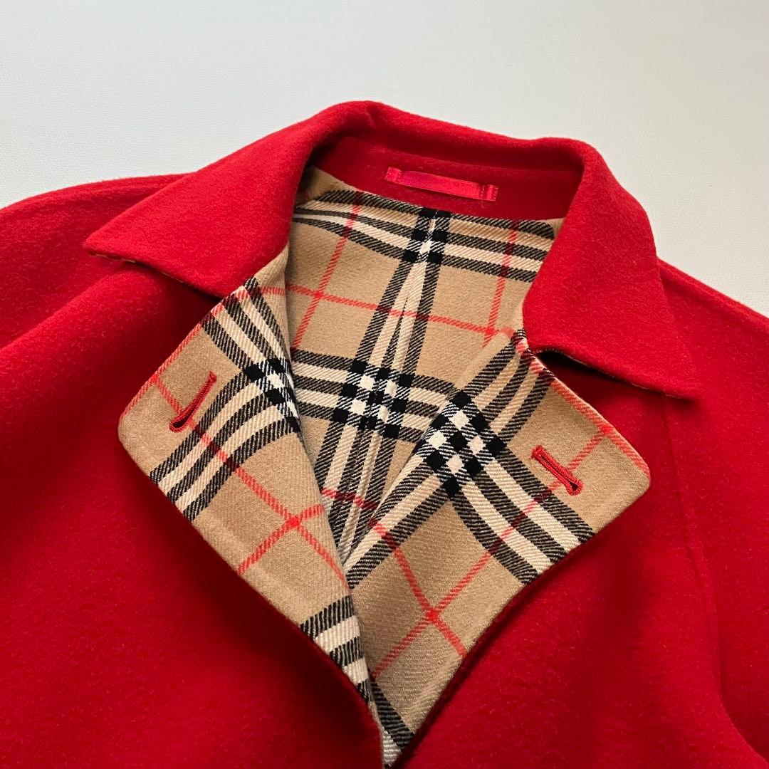 希少カラー 美品 Burberrys カシミヤ混 金ボタン ダブルフェイス 40