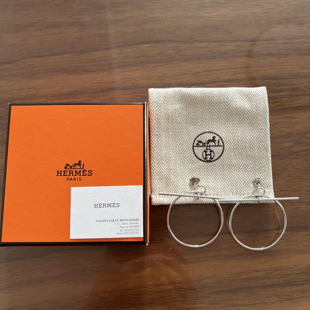 HERMES ループMM フープピアス シルバー