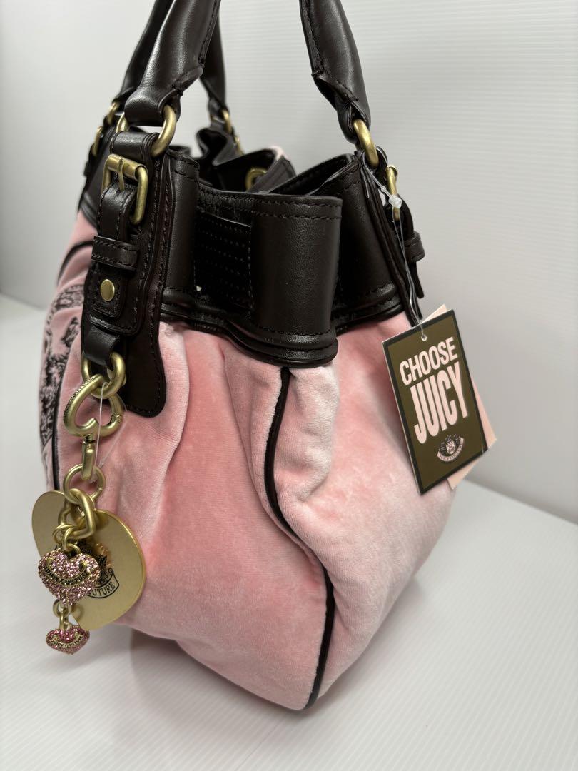 未使用 Juicy Couture ピンクハンドバッグ ショルダーバッグ パイル