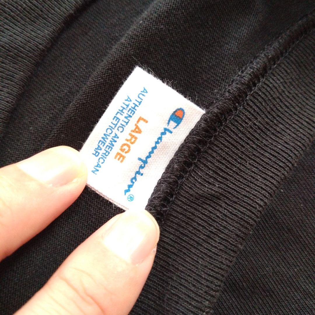 NO COFFEE × Champion　Ｌ　ロンT　BLACK