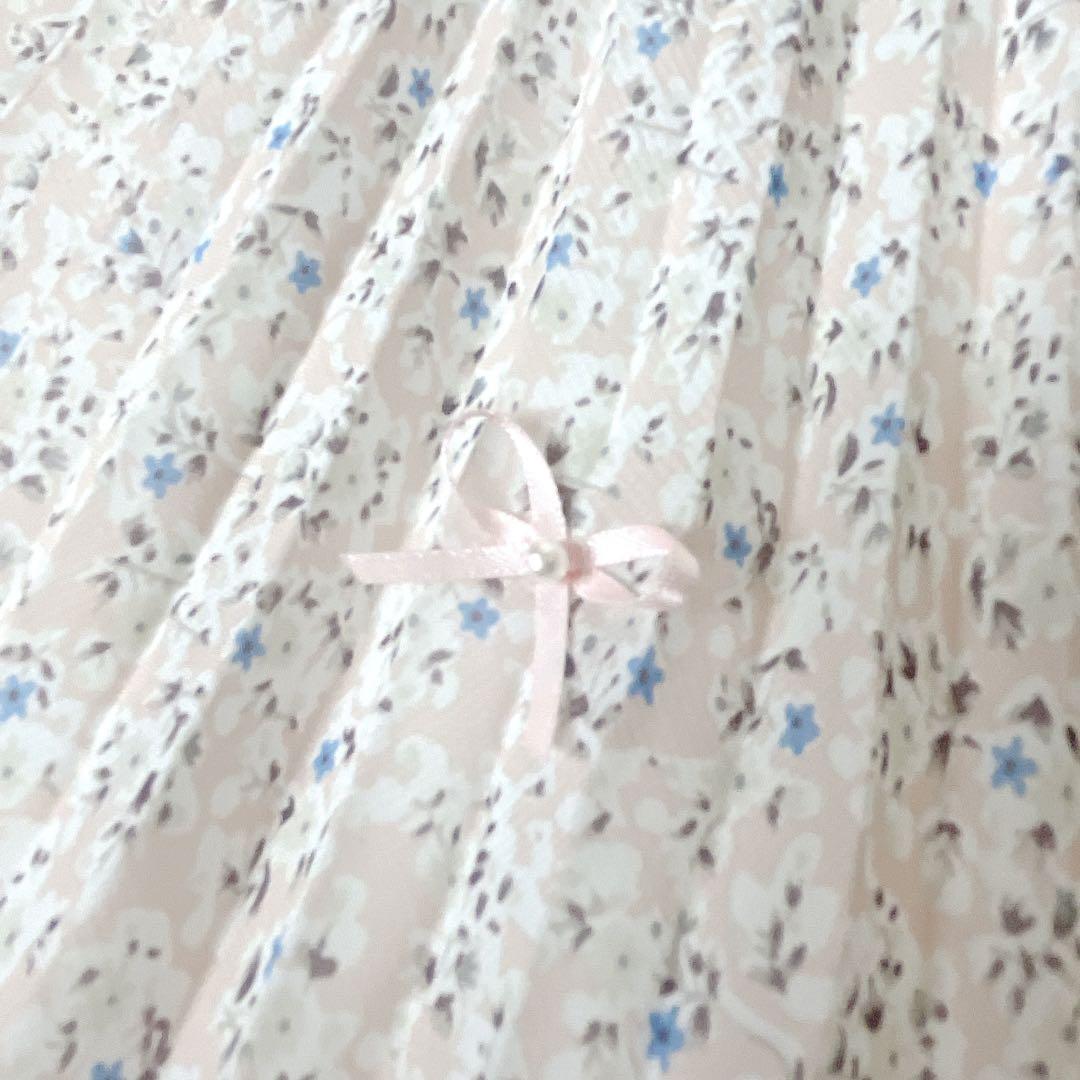 サクラ フォーマルワンピース 130cm 入学式 卒園式 花柄 フリル プリーツ