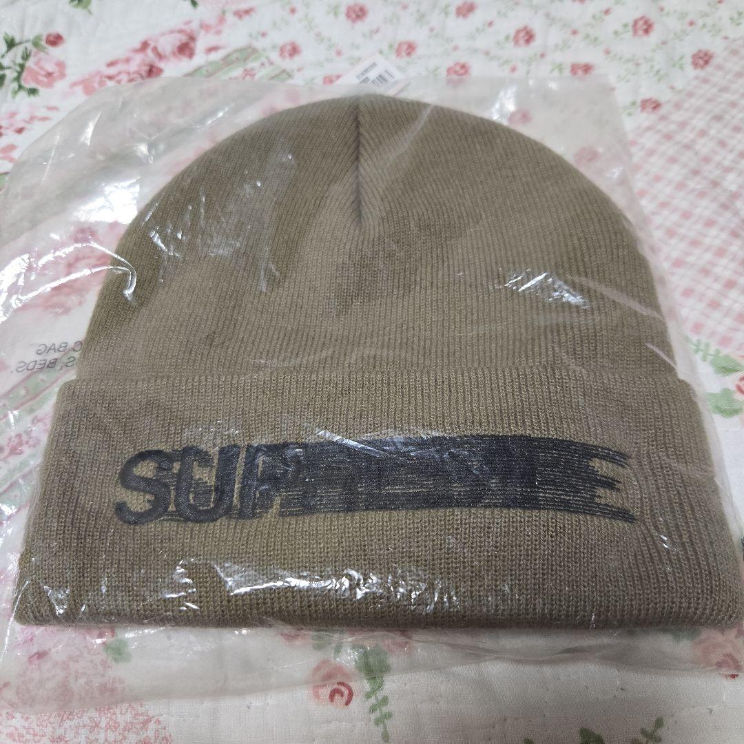 【新品未使用】Supreme Motion Logo Beanie Taupe