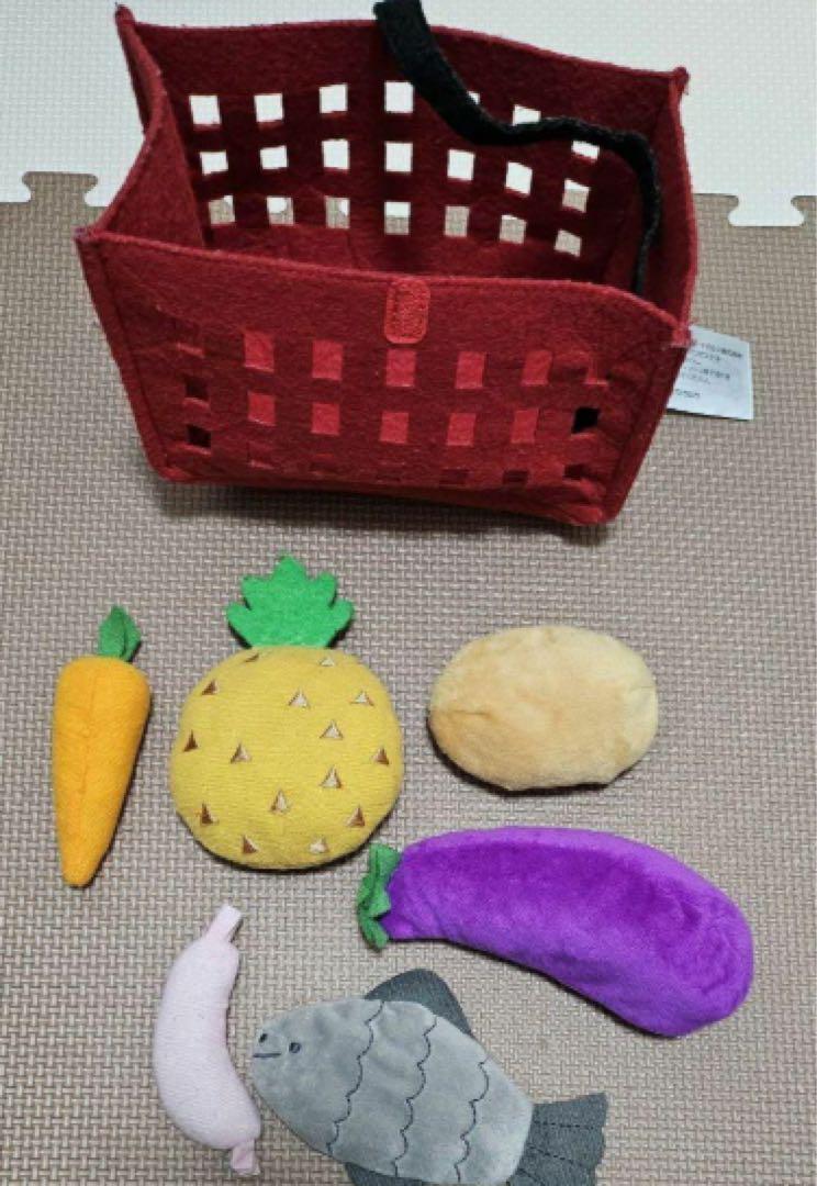 フェルト製カゴとぬいぐるみセット