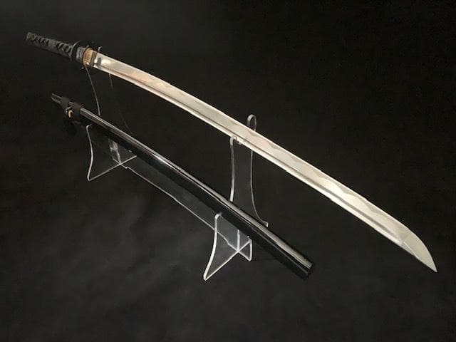 【特殊鋼材 模造刀】居合刀 牛革柄巻 二本目釘 二尺三寸四分 抜身重1,043g 【特殊鋼材 模造刀】居合刀 牛革柄巻 二本目釘 二尺三寸四分 抜身重1,043g