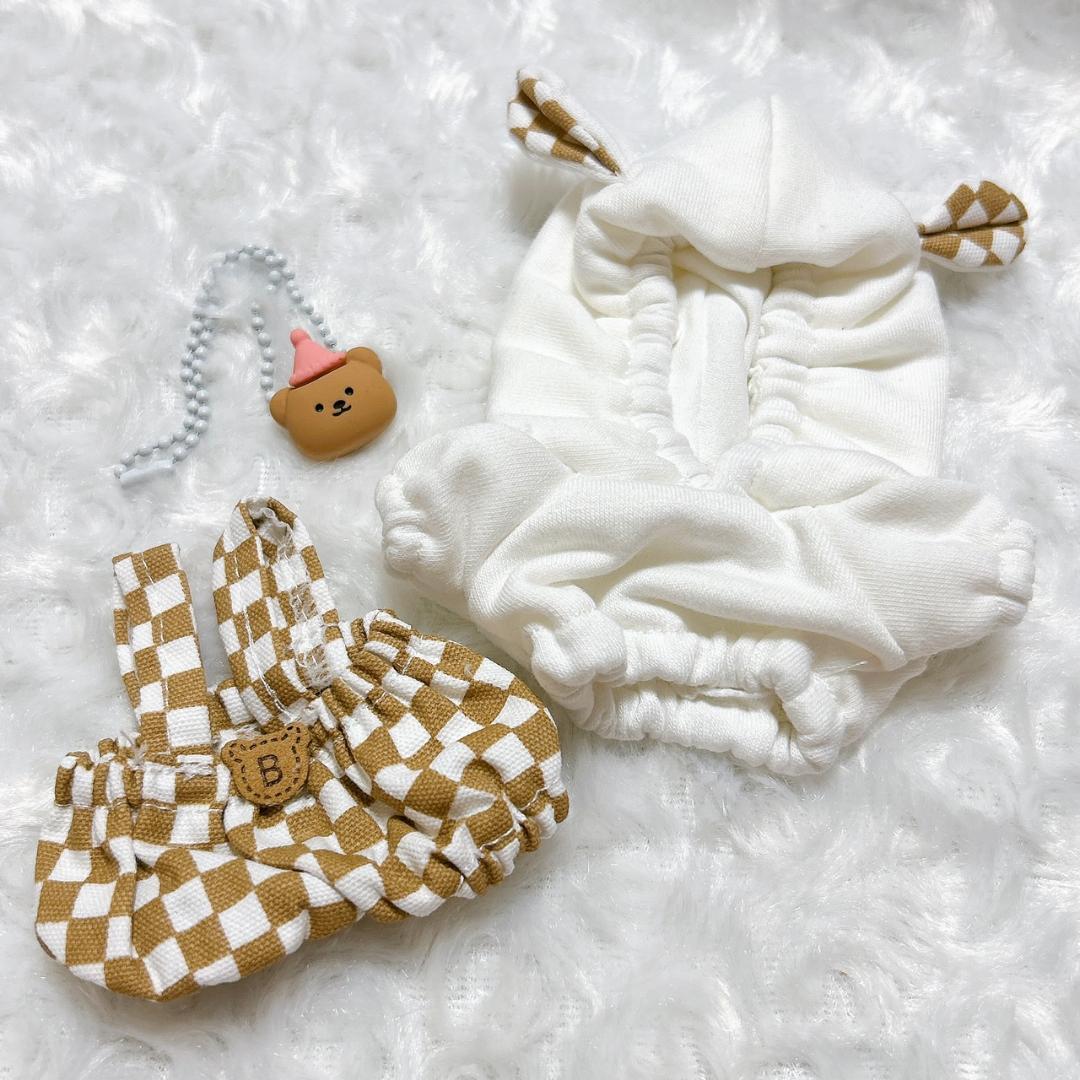 【メーカー再生品】 10cm♡ぬい服 うさ耳パーカー 茶色 いつぬい にじぱぺっと人気 ぬいぐるみ