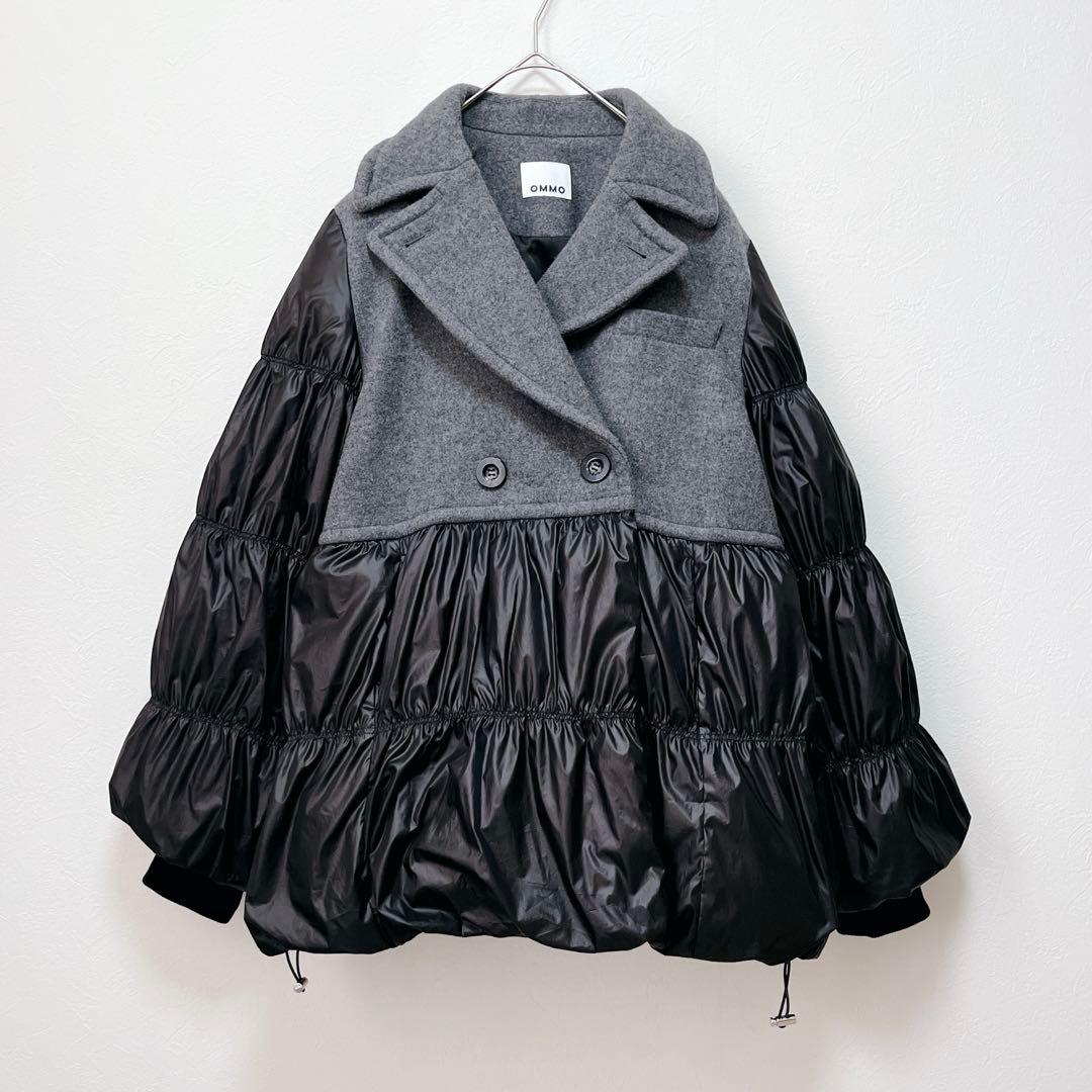 【OMMO オーエムエムオー】ピーコートディテールダウンコート/美品/グレー 【OMMO オーエムエムオー】ピーコートディテールダウンコート/美品/グレー