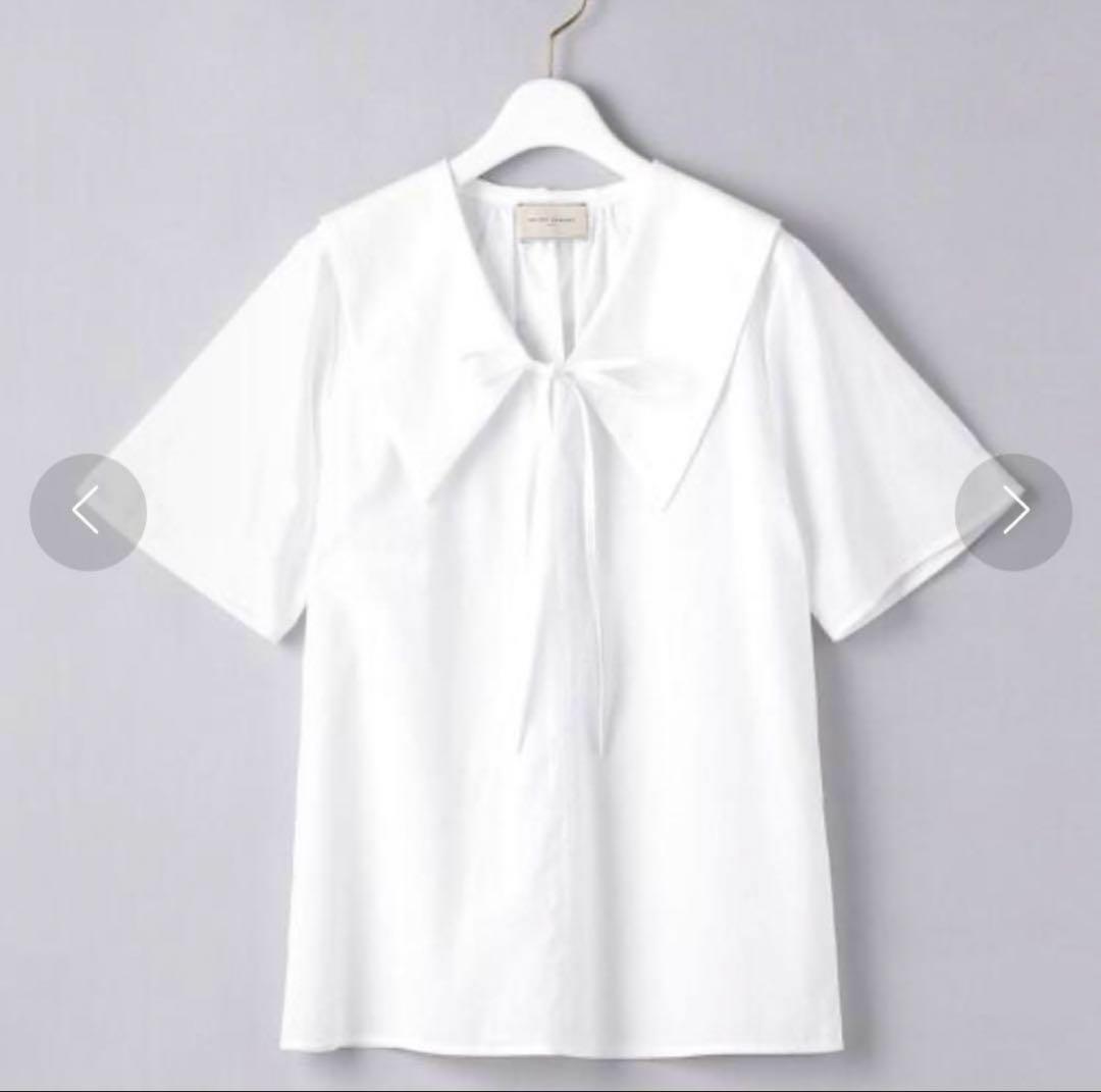 UNITED ARROWS リボン ショートスリーブ プルオーバーブラウス