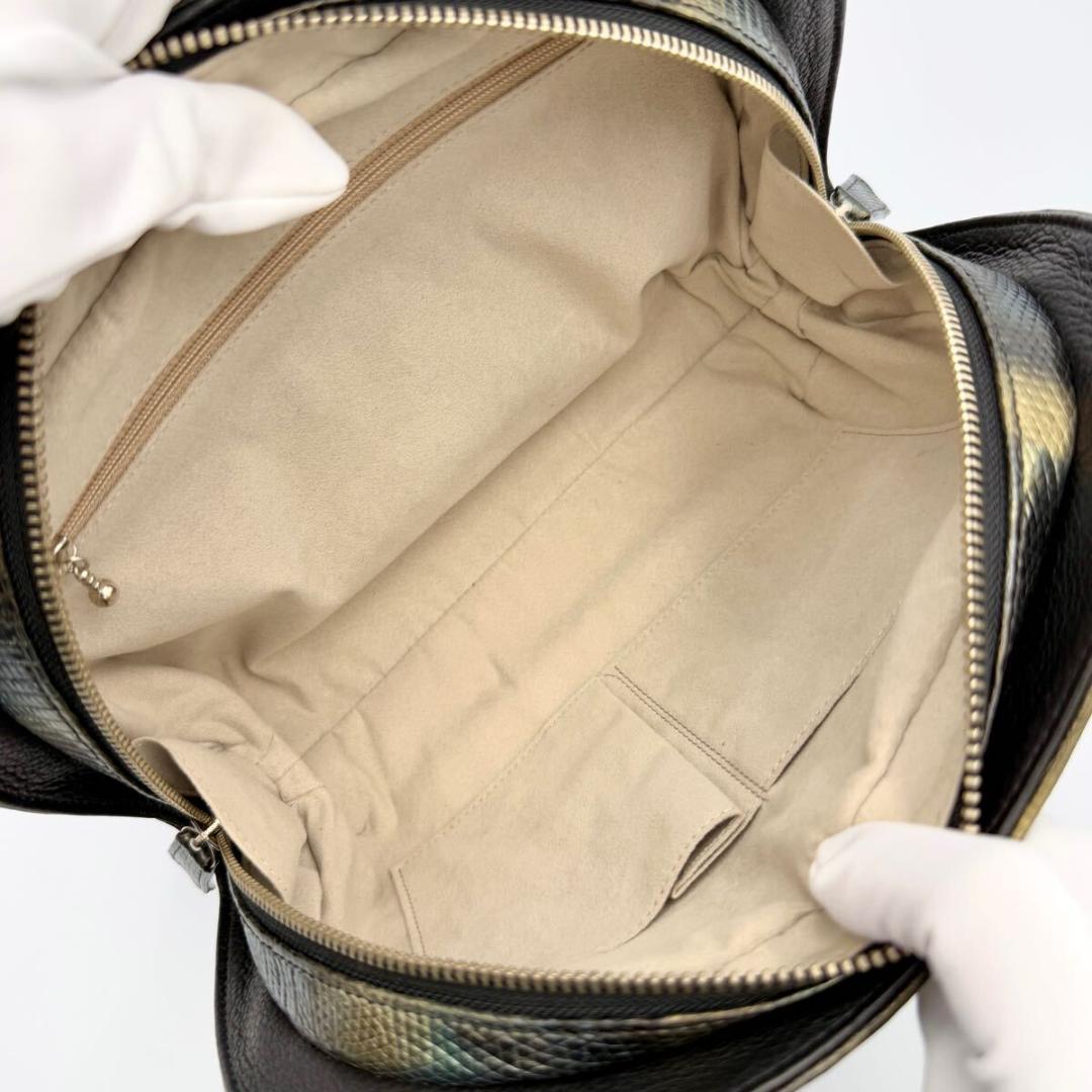 未使用級/希少 リザード JRA認定 ハンドバッグ 迷彩柄 本革 シャイニング 未使用級/希少 リザード JRA認定 ハンドバッグ 迷彩柄 本革 シャイニング