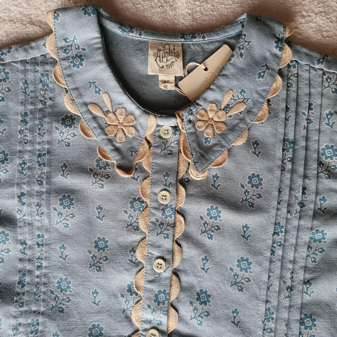 新品 5-7y Apolina Cora Blouse Blue Mist