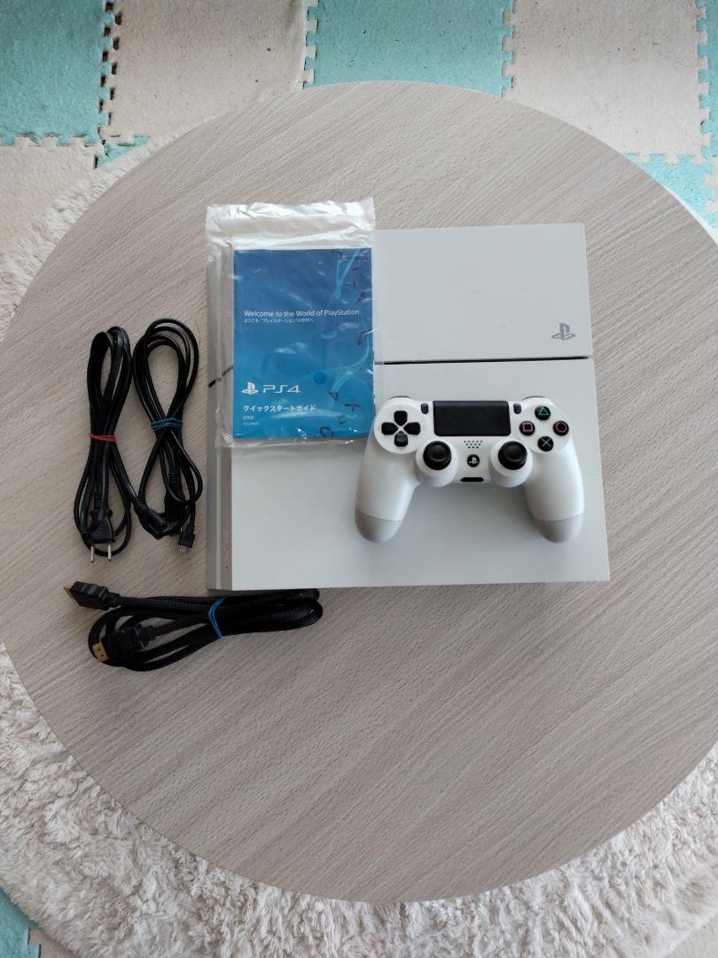 ホワイト PS4 本体 500GB コントローラー付き - メルカリ