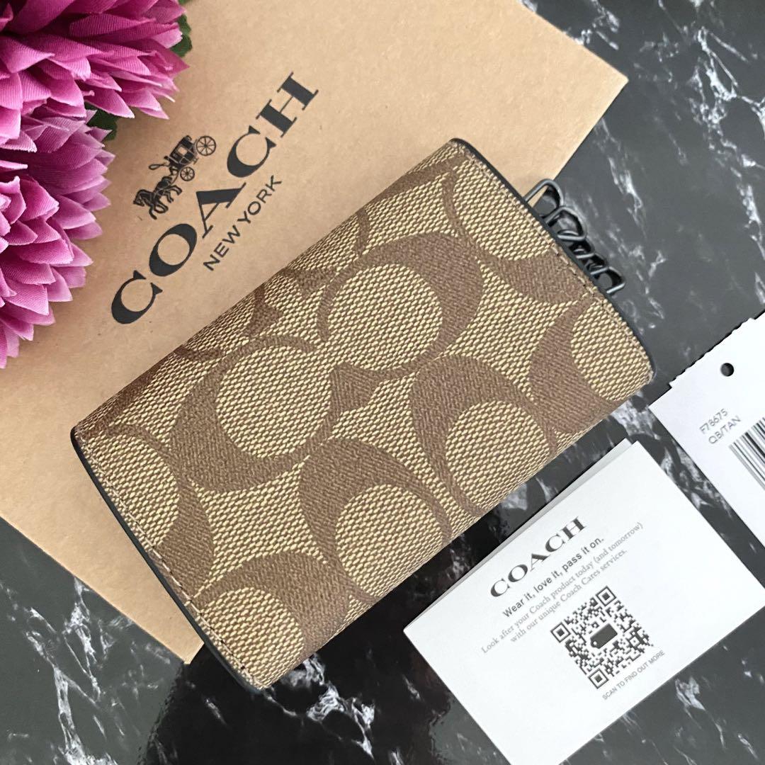20 新品 COACH コーチ キーケース カーキ メンズ レディース