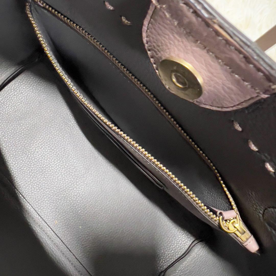 COLE HAAN コールハーン トートバッグ レザー A4タッセル 編み込み
