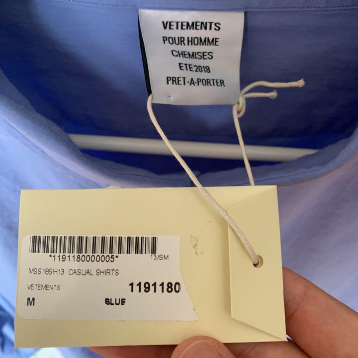 高品質得価 スノーガール様専用vetements M hwDWm-m93978567434 バックプリントシャツ 在庫あ好評