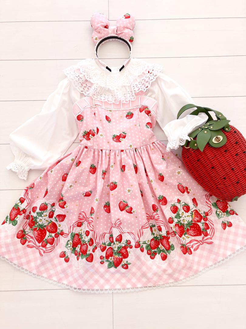 ハンドメイド ♡ 苺のワンピース コーディネートセット♡