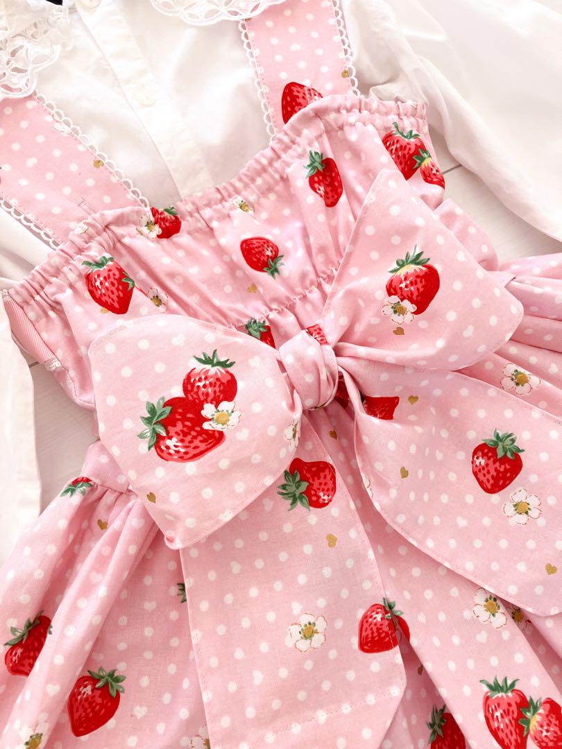 ハンドメイド ♡ 苺のワンピース コーディネートセット♡