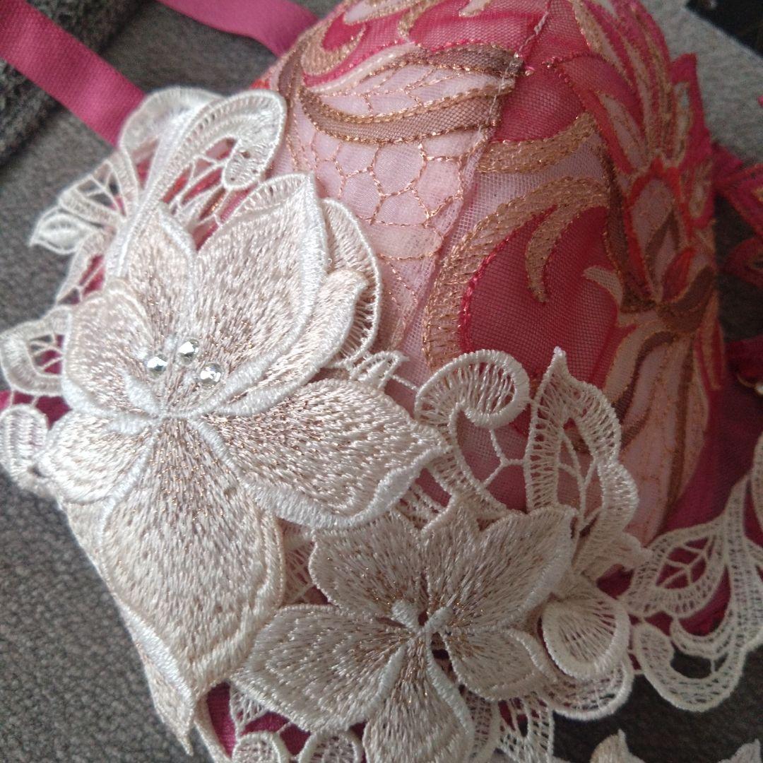 Salute 花柄刺繍 D70 ブラジャーショーツセット
