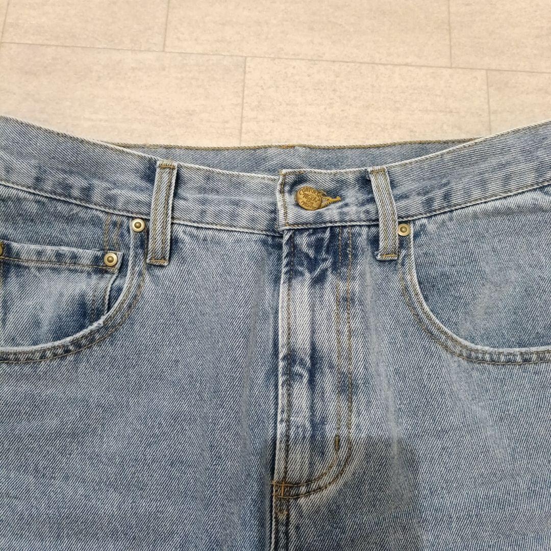 【ピュアルセシン】カーブレッグデニムパンツ　М　インディゴブルー