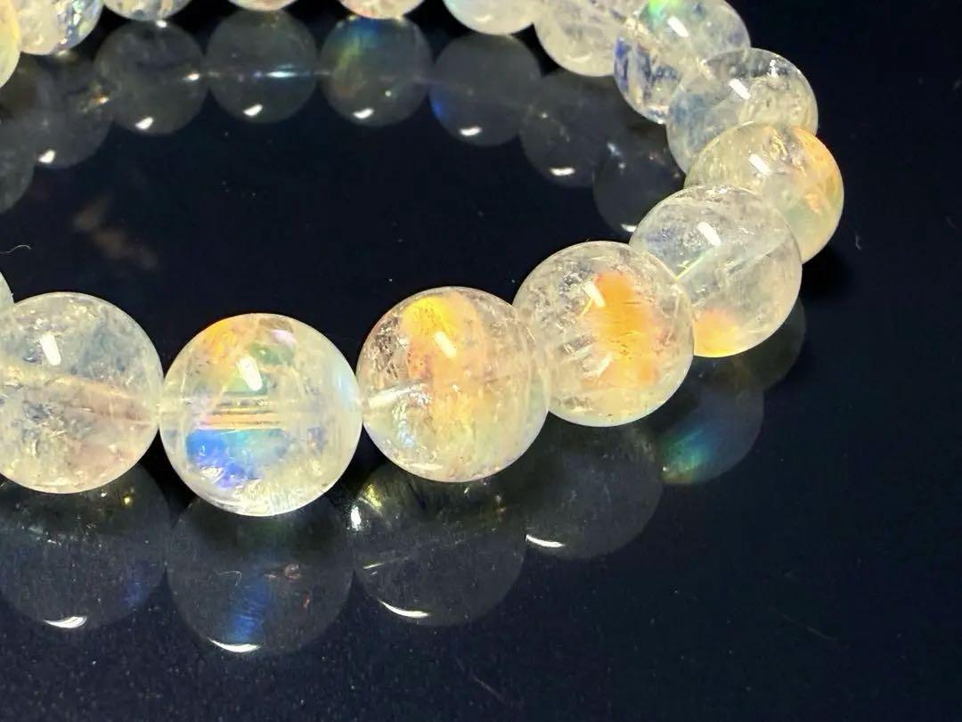 豪華 マダガスカル産⭐️ホワイトラブラドライト大粒 約10mm〜10.5mm アクセサリー