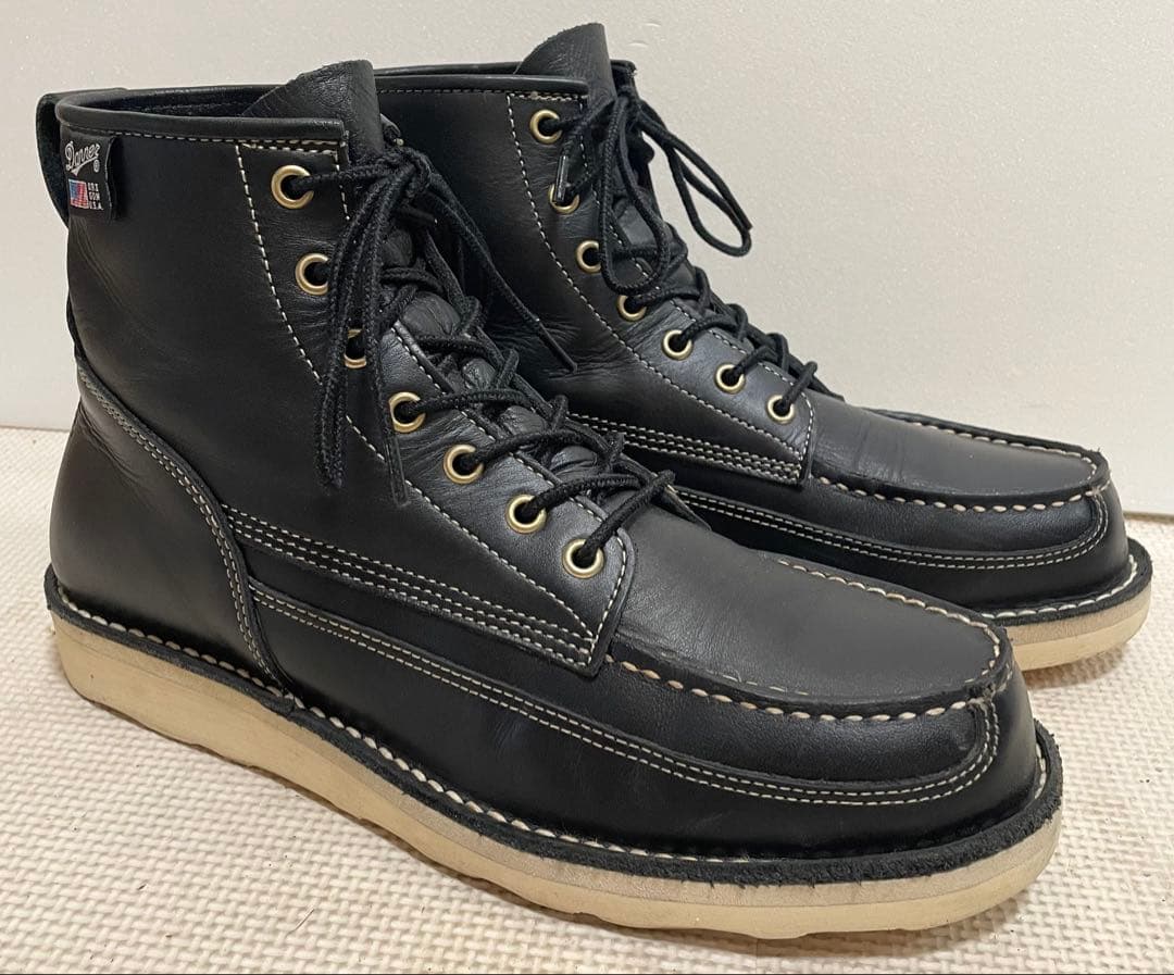 USA製DANNERダナーモックvibramレザーブーツUS9ビブラムソール 黒