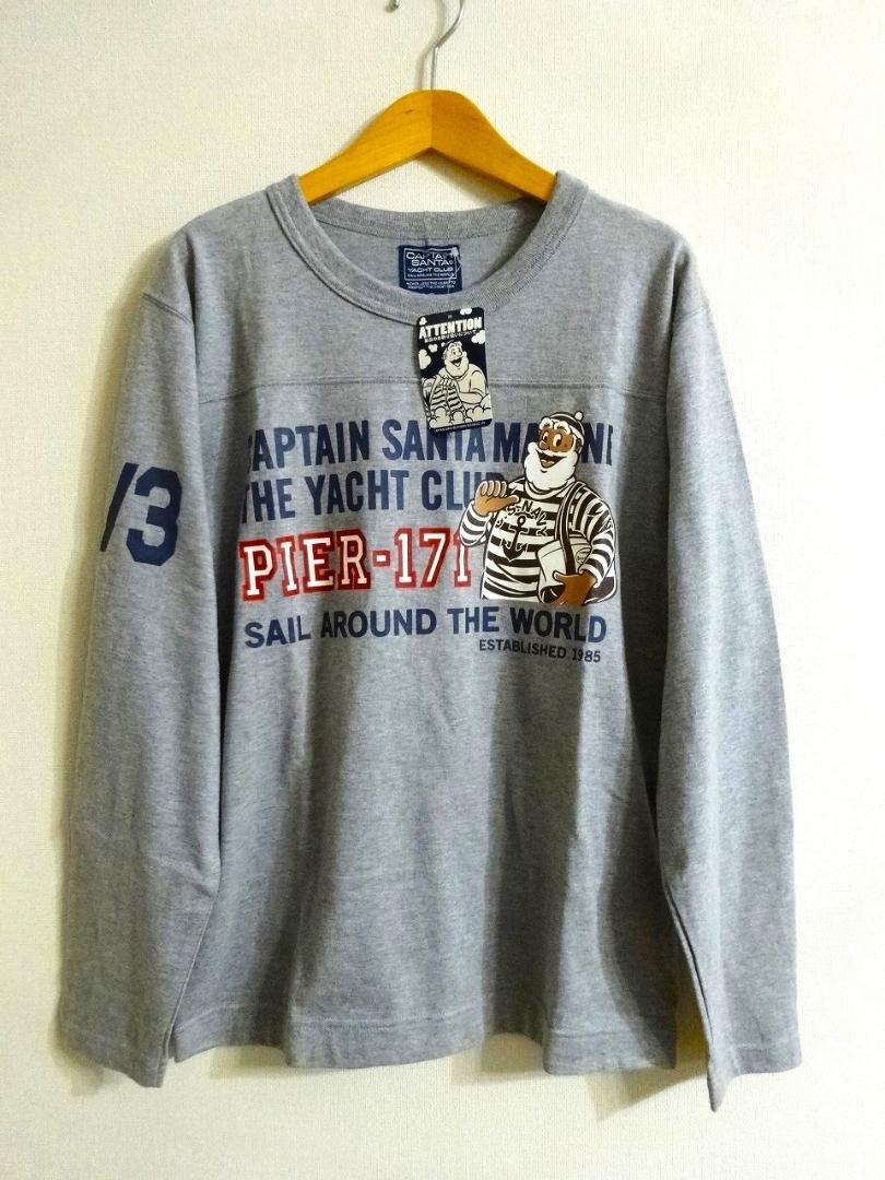 送料込 新品★キャプテンサンタ 長袖 Tシャツ S ロンT 長T グレー
