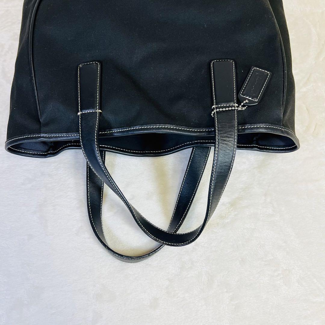 COACH トートバッグ ブラック 縦長 レザー 7707