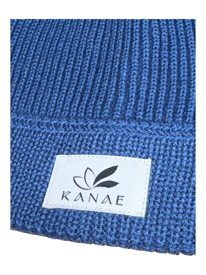 KANAe 青 リブ編み ビーニー (2)