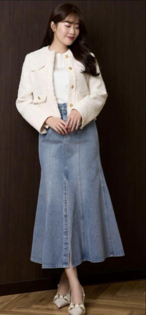 スカート [OJOS] Mermaid Slit Denim Skirt MUSINSA | OJOS Mermaid Slit Denim Skirt / Grey