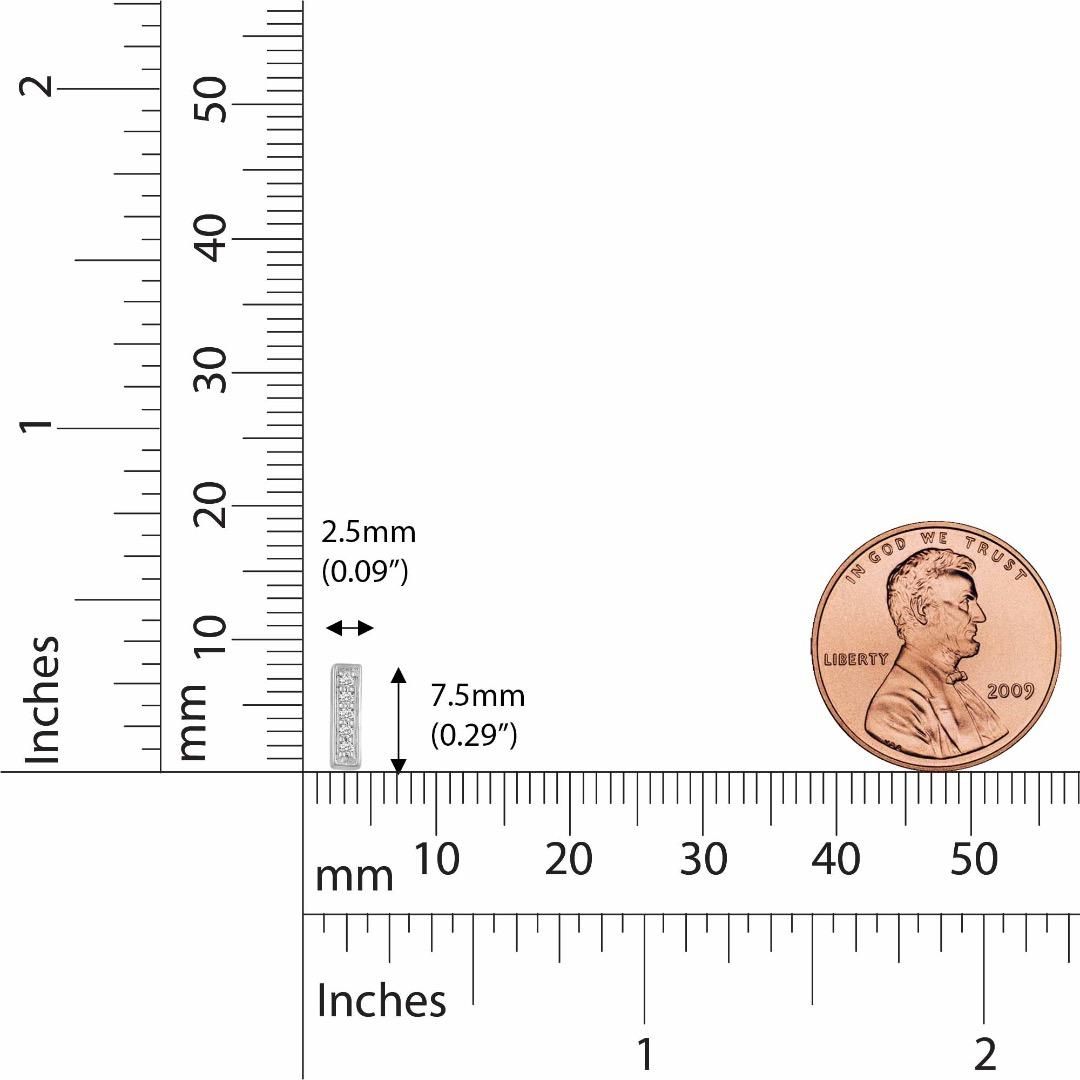 バー スタッド ピアス ラボグロウン ダイヤモンド イエローゴールド