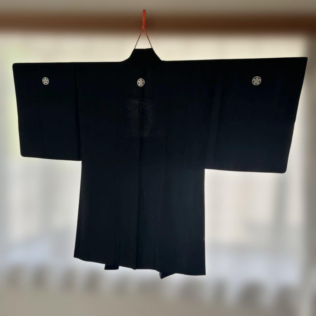 紳士　正絹黒ま紋付羽織　　　着物着物・浴衣