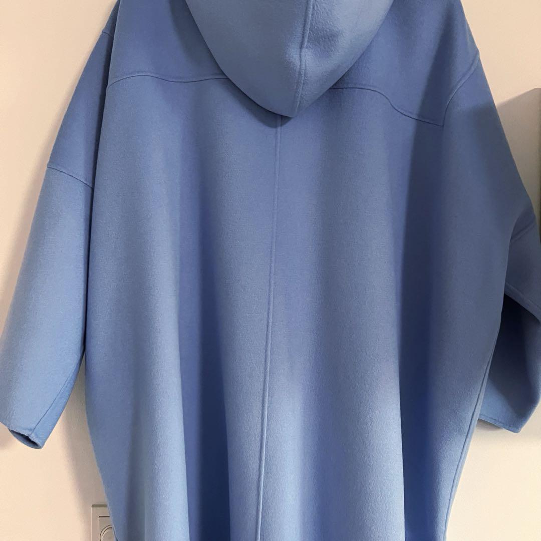 【極美品】 ルシェルブルーHooded Over COAT フードオーバーコート