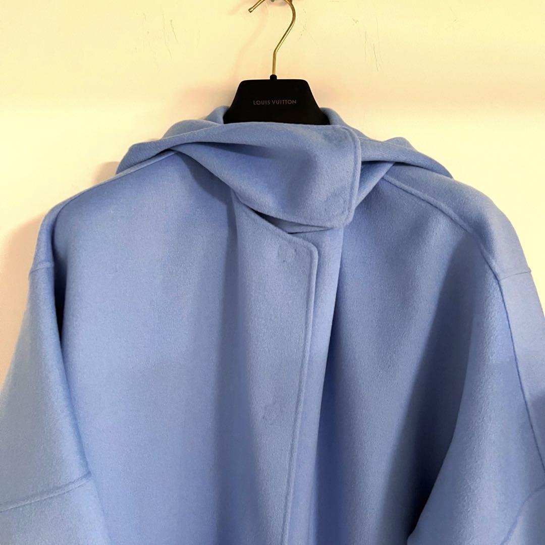 【極美品】 ルシェルブルーHooded Over COAT フードオーバーコート