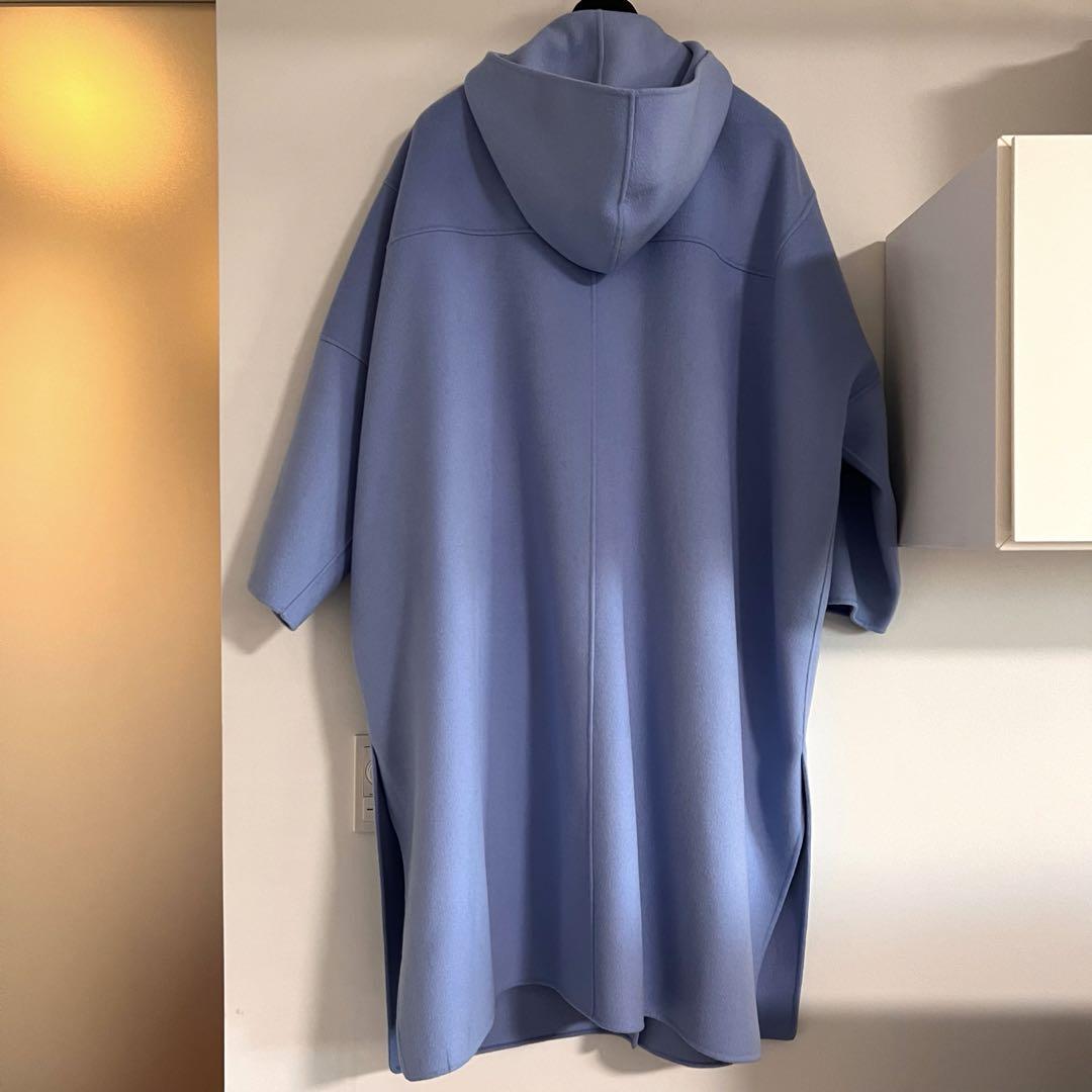 【極美品】 ルシェルブルーHooded Over COAT フードオーバーコート