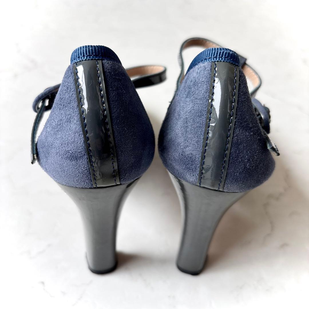 美品 レペット スウェード エナメル レザー Tストラップ ハイヒール パンプス