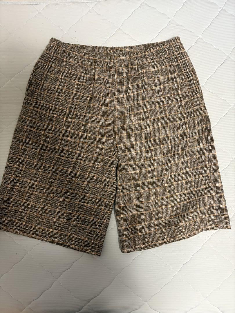 パンツ sooty easy long check shorts stone gold