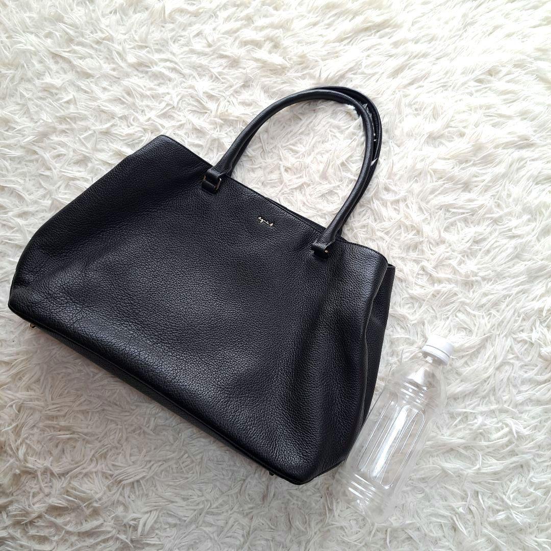 大人気！まとめ一覧 美品】【agnes b.】IS30M-01 トートバッグ オールレザー シボ革 バッグ