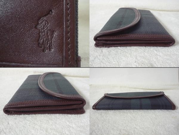 希少　良品　ポロバイラルフローレン　チェック柄　長財布　ロングウォレット