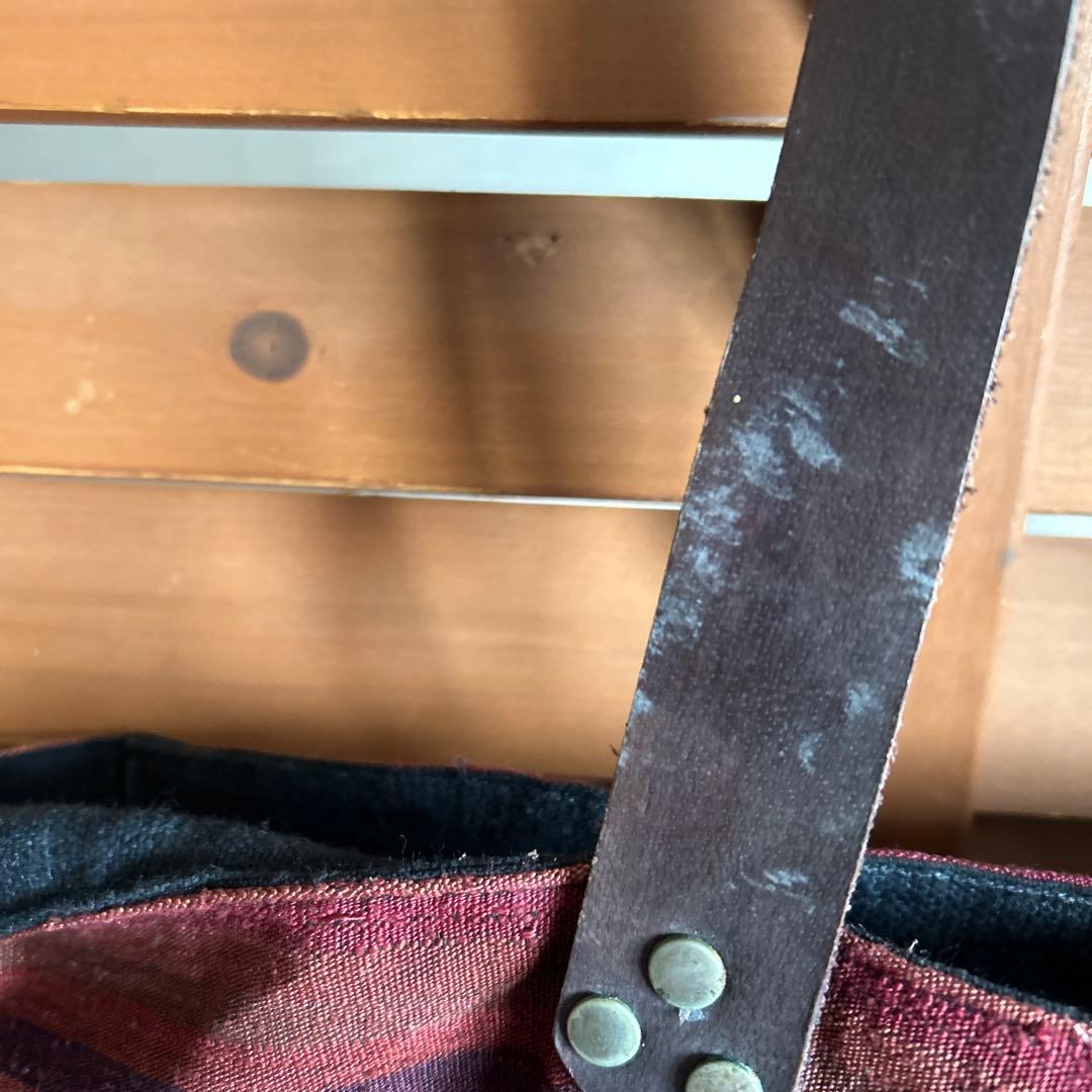 古布ラオス絹浮織・手織り麻布バッグ