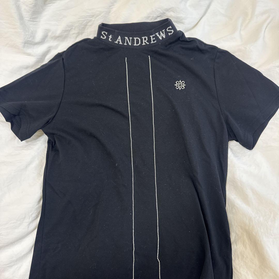 St Andrews 黒 ポロシャツ レディース　セントアンドリュース
